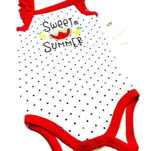 Baby Bodysuit Girls Size 12/18m Sweet As Summer Snap Buttons Sleeveless Children